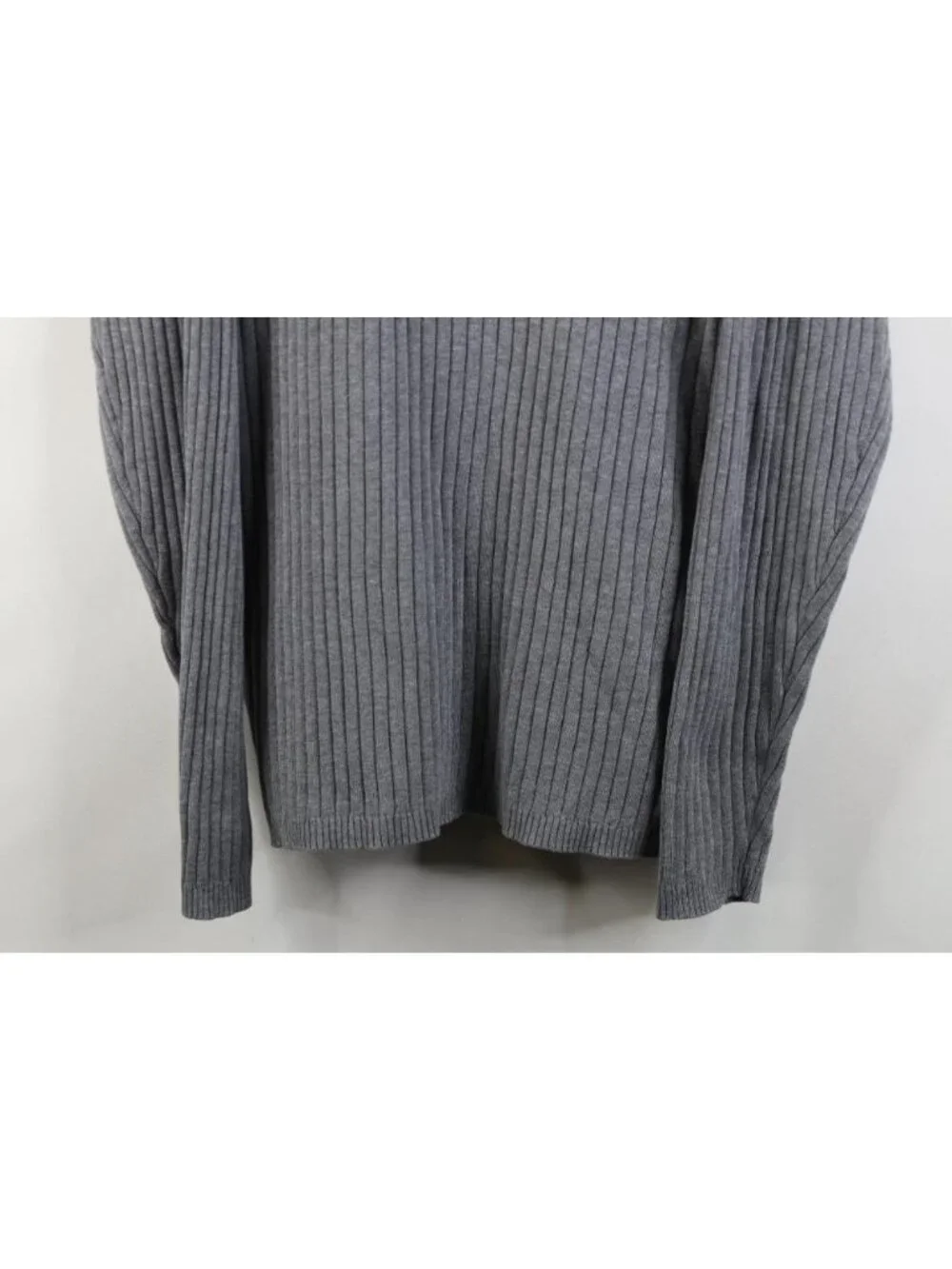 Vintage 90s Streetwear Mens Large Blank Ribbed Knit Collared Polo Sweater Gray